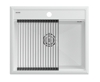 Кухонная мойка + коландер Paulmark PM115951-WH+R375-BS 59х51 цвет белый